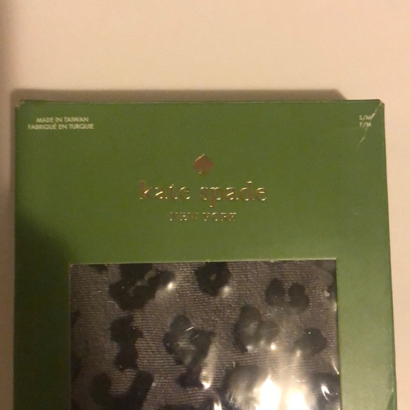 Kate Spade cheetah print black tights S/M - Picture 3 of 5
